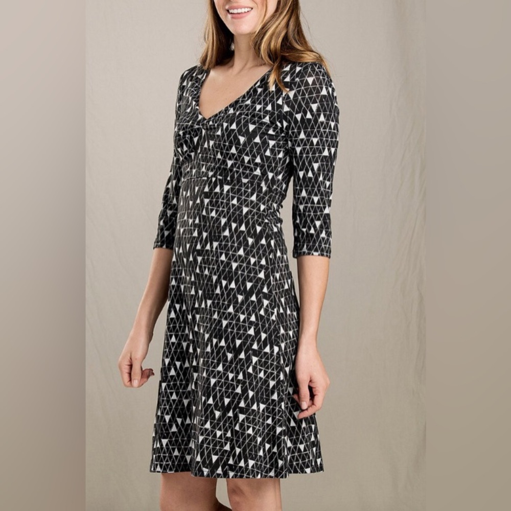 EUC Toad & Co Black‎ and White Patterned Dress